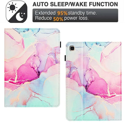 For Samsung Galaxy Tab S6 Lite (2024) / (2022) / (2020) P610 Case PU Leather Marble Cover with Auto Wake / Sleep