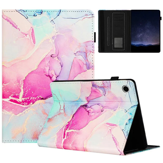 For Samsung Galaxy Tab A8 10.5 (2021) X200 X205 / (2022) Case Leather Business Folio Cover Marble Printing