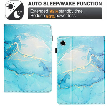 For Samsung Galaxy Tab A8 10.5 (2021) X200 X205 / (2022) Case Leather Business Folio Cover Marble Printing