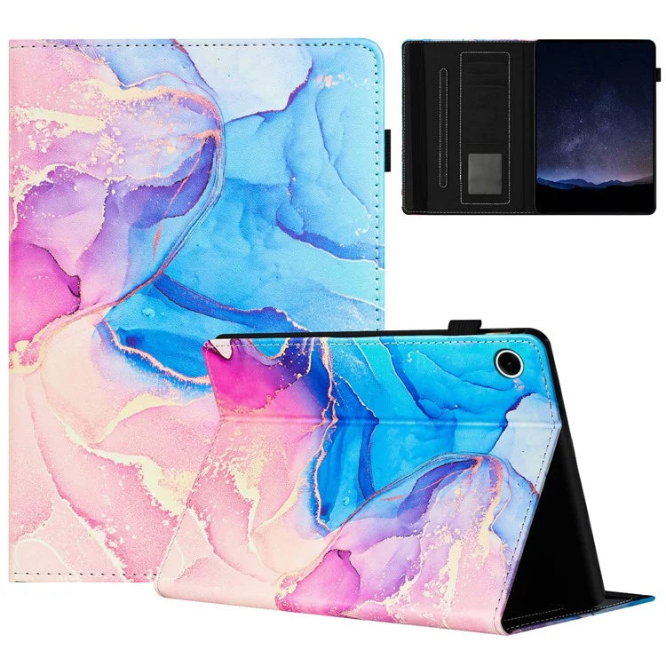 For Samsung Galaxy Tab A8 10.5 (2021) X200 X205 / (2022) Case Leather Business Folio Cover Marble Printing