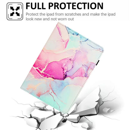 For Samsung Galaxy Tab A9 Case Marble Pattern Leather Stand Protective Cover with Auto Sleep / Wake