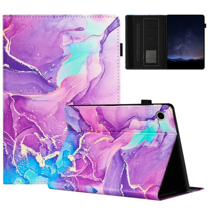 For Samsung Galaxy Tab A9 Case Marble Pattern Leather Stand Protective Cover with Auto Sleep / Wake