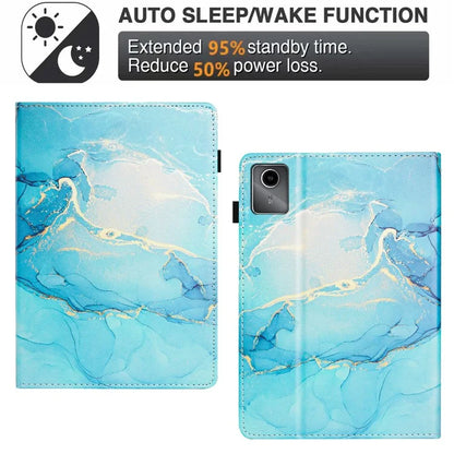 For Lenovo Tab M11 / Xiaoxin Pad 11 2024 Case Marble Leather Protective Tablet Cover Auto Wake Sleep