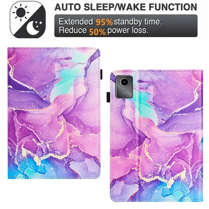 For Lenovo Tab M11 / Xiaoxin Pad 11 2024 Case Marble Leather Protective Tablet Cover Auto Wake Sleep