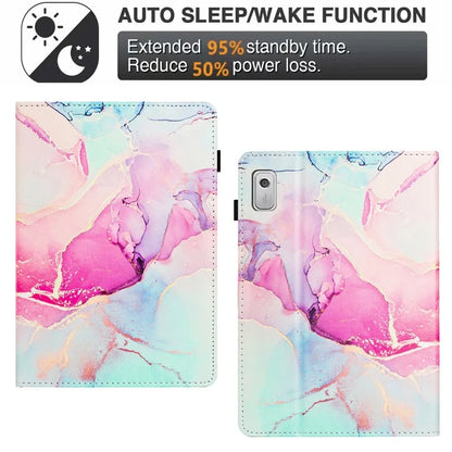 For Lenovo Tab M9 Case Leather Full Protection Stand Tablet Cover Marble Pattern