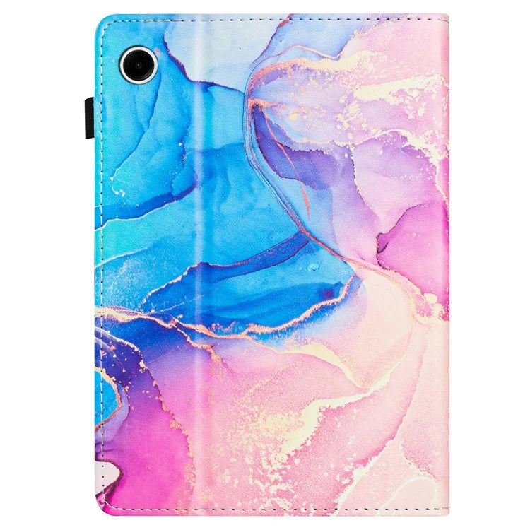 For Lenovo M10 Plus Case with Auto Wake / Sleep Marble Pattern PU Leather Cover