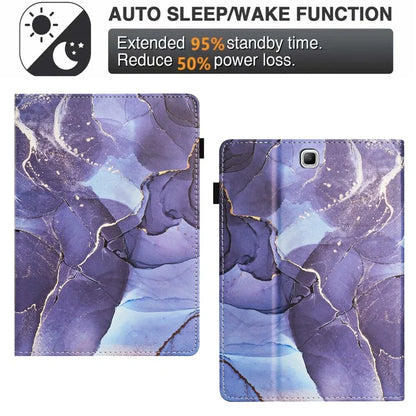 For Samsung Galaxy Tab A 8.0 SM-T350 (2015) Case Card Slots Smart Marble Leather Tablet Cover