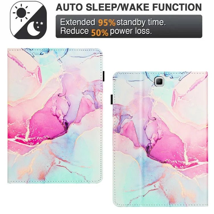 For Samsung Galaxy Tab A 8.0 SM-T350 (2015) Case Card Slots Smart Marble Leather Tablet Cover