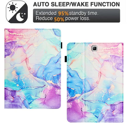 For Samsung Galaxy Tab A 8.0 SM-T350 (2015) Case Card Slots Smart Marble Leather Tablet Cover