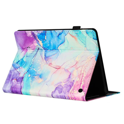 For Amazon Fire HD 10 (2023) / (2021) Case Stand Leather Marble Pattern Tablet Cover Card Holder