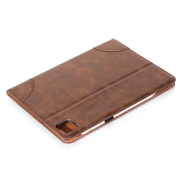 For iPad Pro 13 (2024) Case Auto Wake / Sleep Retro PU Leather Wallet Tablet Cover