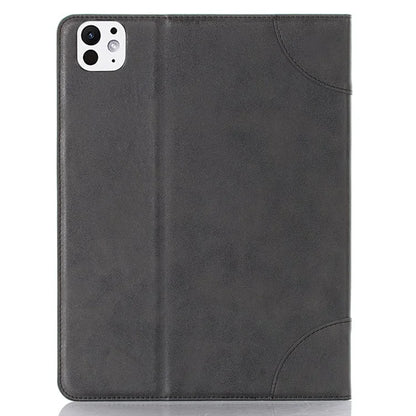 For iPad Pro 13 (2024) Case Auto Wake / Sleep Retro PU Leather Wallet Tablet Cover