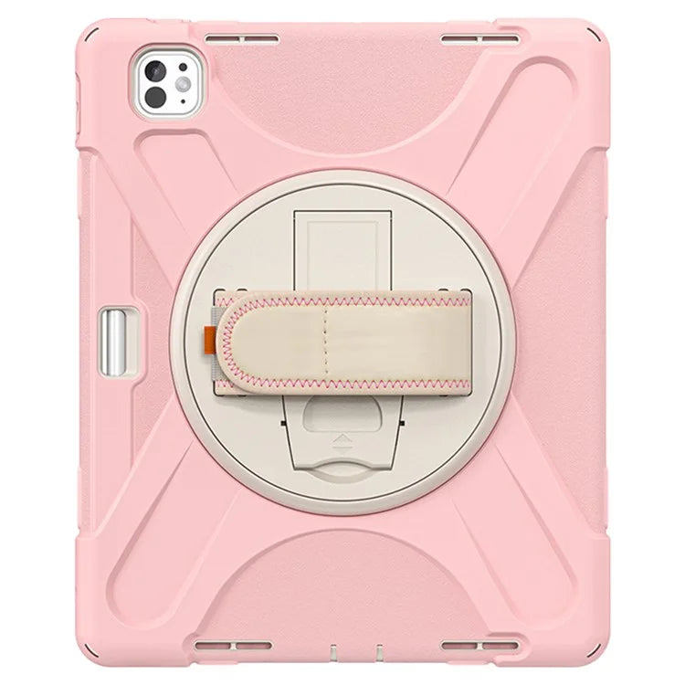 For iPad Pro 13 (2024) Case TPU+PC+Silicone Kickstand Tablet Cover with Pen Slot