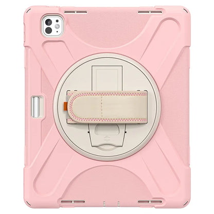 For iPad Pro 13 (2024) Case TPU+PC+Silicone Kickstand Tablet Cover with Pen Slot