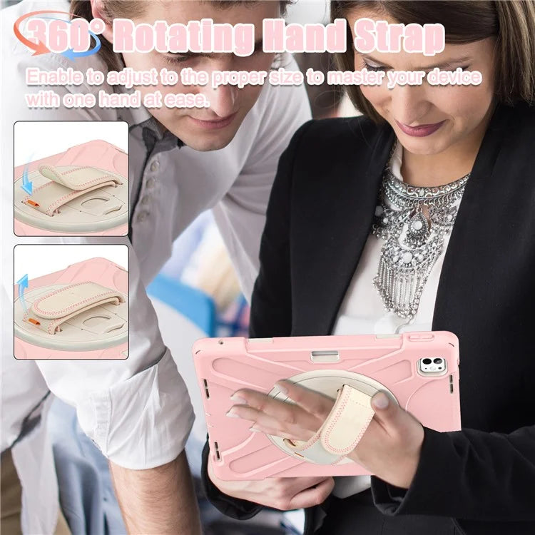 For iPad Pro 13 (2024) Case TPU+PC+Silicone Kickstand Tablet Cover with Pen Slot