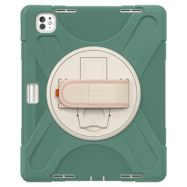 For iPad Pro 13 (2024) Case TPU+PC+Silicone Kickstand Tablet Cover with Pen Slot