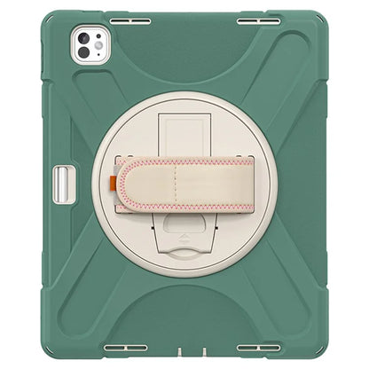 For iPad Pro 13 (2024) Case TPU+PC+Silicone Kickstand Tablet Cover with Pen Slot