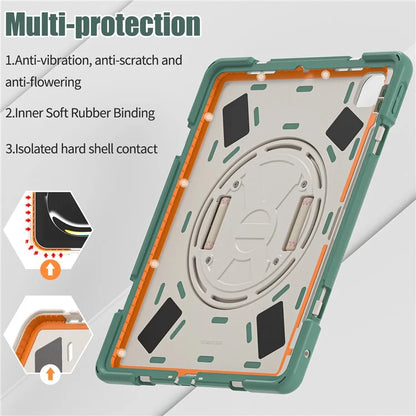 For iPad Pro 13 (2024) Case TPU+PC+Silicone Kickstand Tablet Cover with Pen Slot