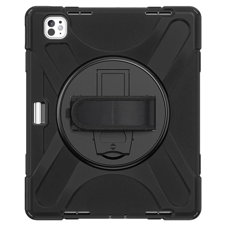 For iPad Pro 13 (2024) Case TPU+PC+Silicone Kickstand Tablet Cover with Pen Slot