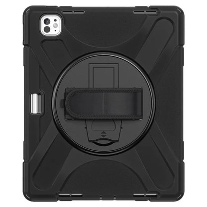 For iPad Pro 13 (2024) Case TPU+PC+Silicone Kickstand Tablet Cover with Pen Slot
