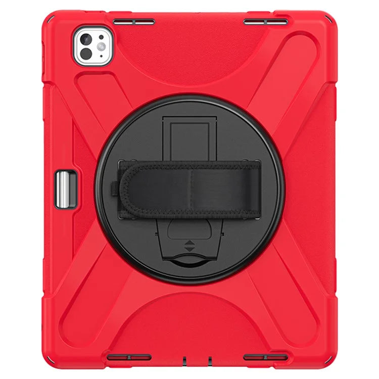 For iPad Pro 13 (2024) Case TPU+PC+Silicone Kickstand Tablet Cover with Pen Slot