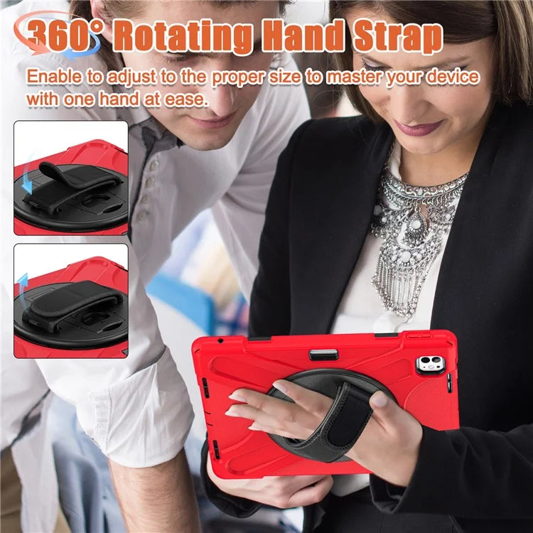 For iPad Pro 13 (2024) Case TPU+PC+Silicone Kickstand Tablet Cover with Pen Slot