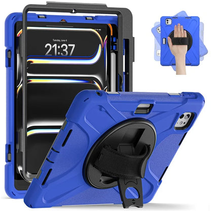 For iPad Pro 13 (2024) Case TPU+PC+Silicone Kickstand Tablet Cover with Pen Slot