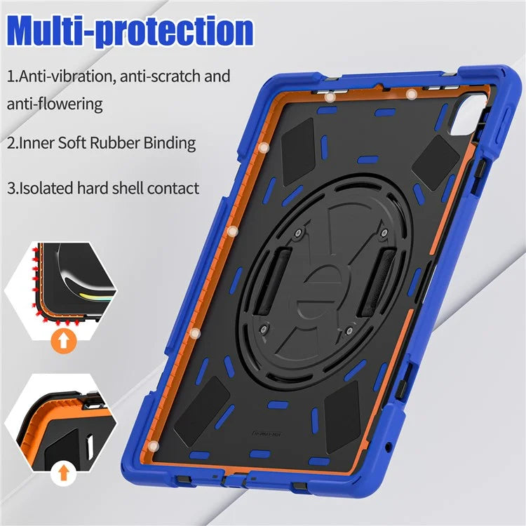 For iPad Pro 13 (2024) Case TPU+PC+Silicone Kickstand Tablet Cover with Pen Slot