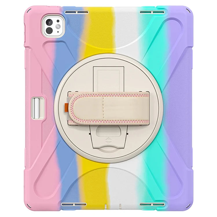 For iPad Pro 13 (2024) Case TPU+PC+Silicone Kickstand Tablet Cover with Pen Slot