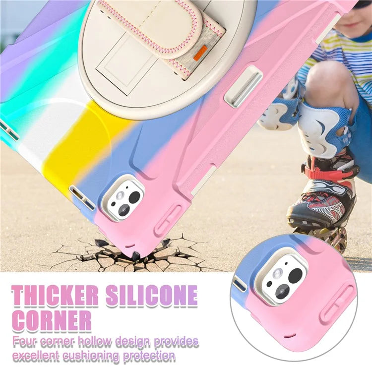 For iPad Pro 13 (2024) Case TPU+PC+Silicone Kickstand Tablet Cover with Pen Slot
