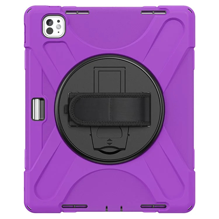 For iPad Pro 13 (2024) Case TPU+PC+Silicone Kickstand Tablet Cover with Pen Slot