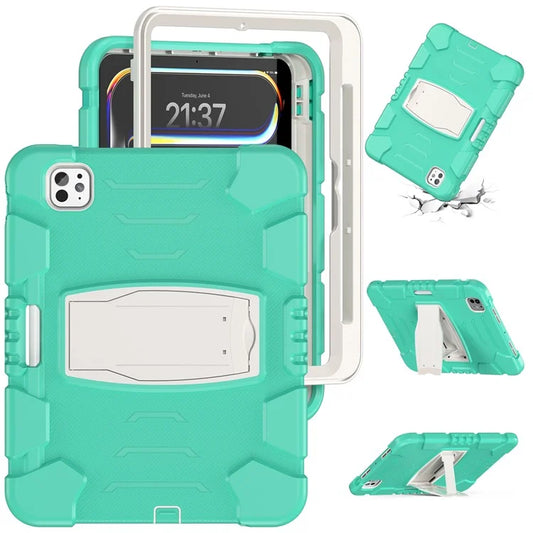 For iPad Pro 11 (2024) Case PC+Silicone Tablet Cover with Kickstand