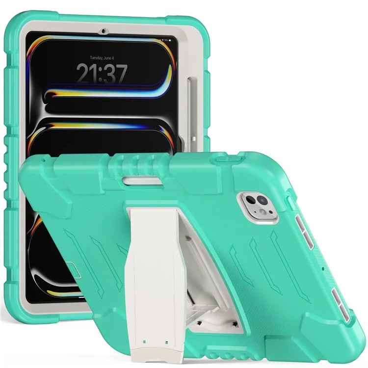 For iPad Pro 11 (2024) Case PC+Silicone Tablet Cover with Kickstand