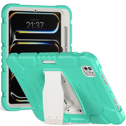 For iPad Pro 11 (2024) Case PC+Silicone Tablet Cover with Kickstand
