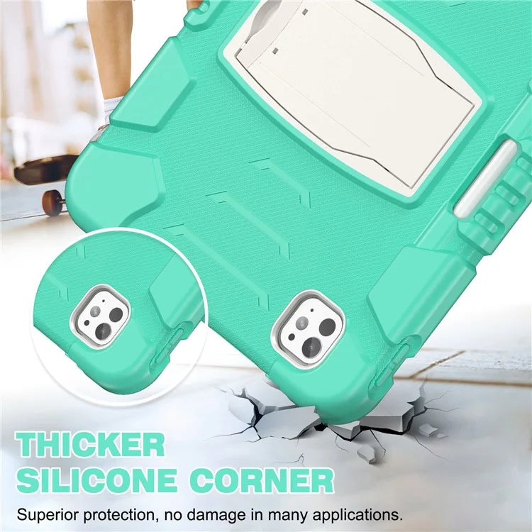 For iPad Pro 11 (2024) Case PC+Silicone Tablet Cover with Kickstand