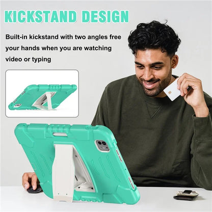 For iPad Pro 11 (2024) Case PC+Silicone Tablet Cover with Kickstand