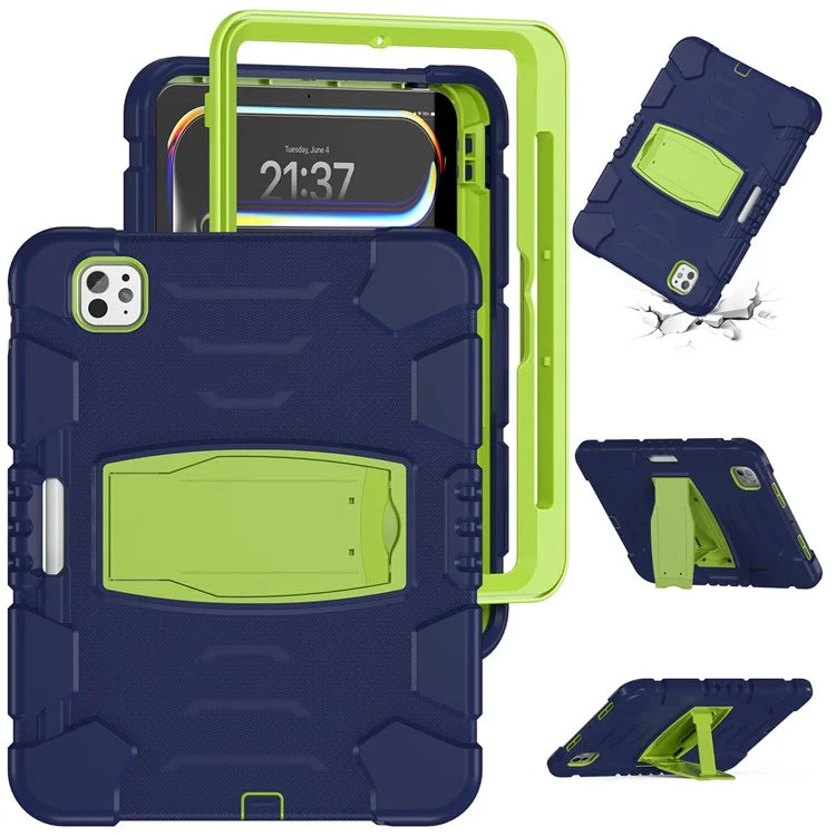 For iPad Pro 11 (2024) Case PC+Silicone Tablet Cover with Kickstand