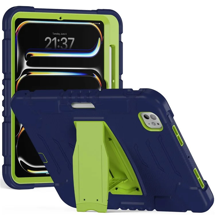 For iPad Pro 11 (2024) Case PC+Silicone Tablet Cover with Kickstand
