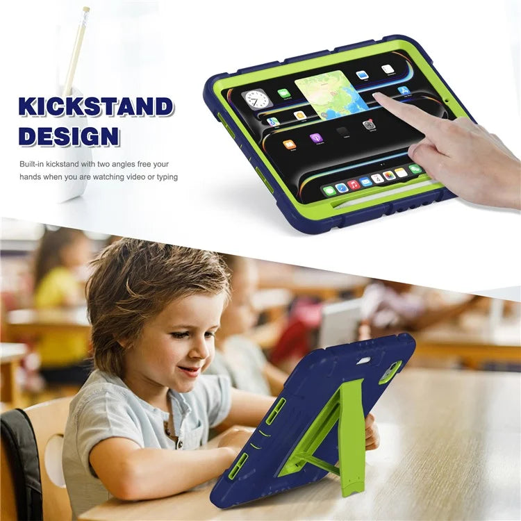 For iPad Pro 11 (2024) Case PC+Silicone Tablet Cover with Kickstand
