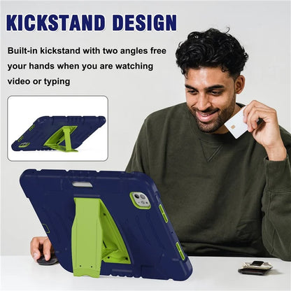 For iPad Pro 11 (2024) Case PC+Silicone Tablet Cover with Kickstand