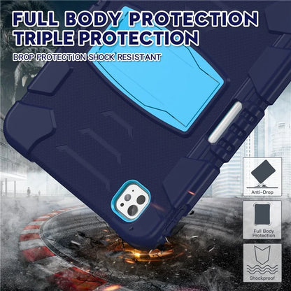 For iPad Pro 11 (2024) Case PC+Silicone Tablet Cover with Kickstand