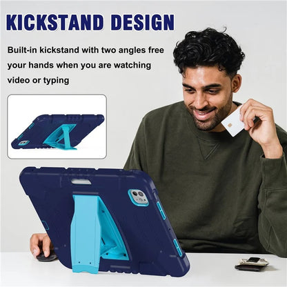 For iPad Pro 11 (2024) Case PC+Silicone Tablet Cover with Kickstand