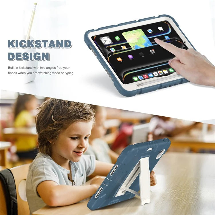 For iPad Pro 11 (2024) Case PC+Silicone Tablet Cover with Kickstand