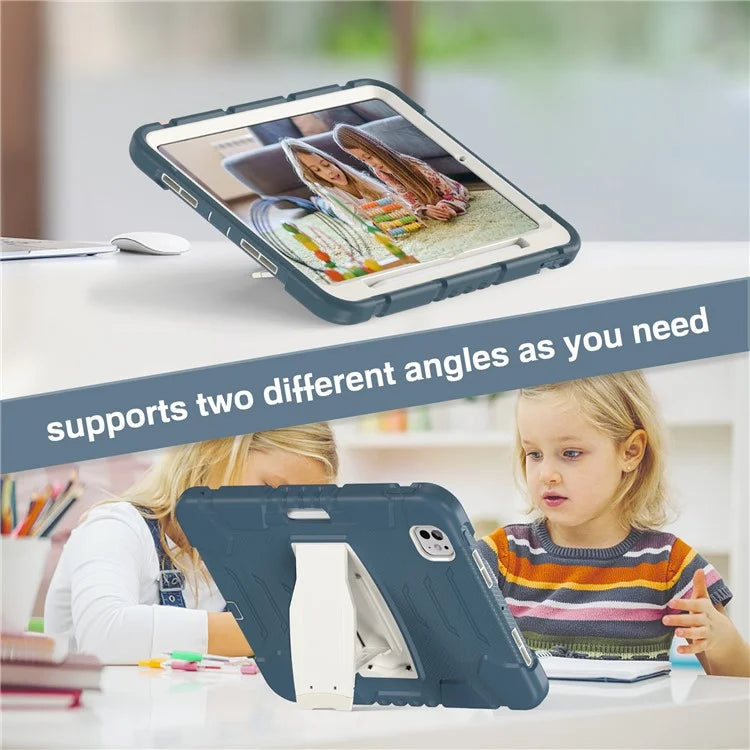 For iPad Pro 11 (2024) Case PC+Silicone Tablet Cover with Kickstand
