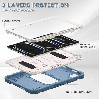 For iPad Pro 11 (2024) Case PC+Silicone Tablet Cover with Kickstand