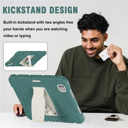 For iPad Pro 11 (2024) Case PC+Silicone Tablet Cover with Kickstand