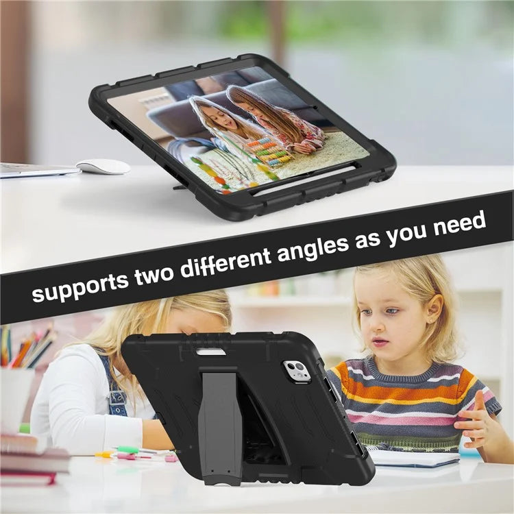 For iPad Pro 11 (2024) Case PC+Silicone Tablet Cover with Kickstand