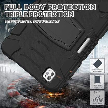 For iPad Pro 11 (2024) Case PC+Silicone Tablet Cover with Kickstand