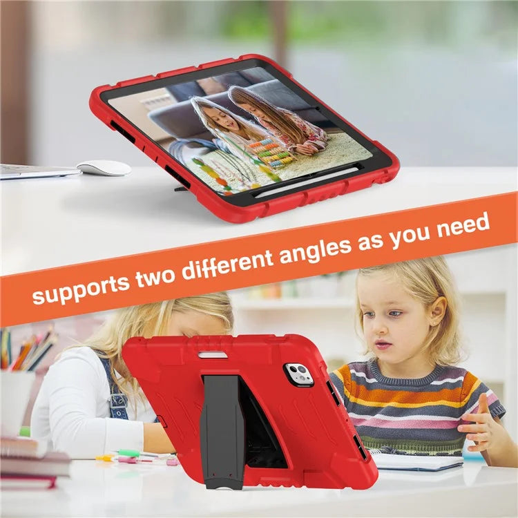 For iPad Pro 11 (2024) Case PC+Silicone Tablet Cover with Kickstand