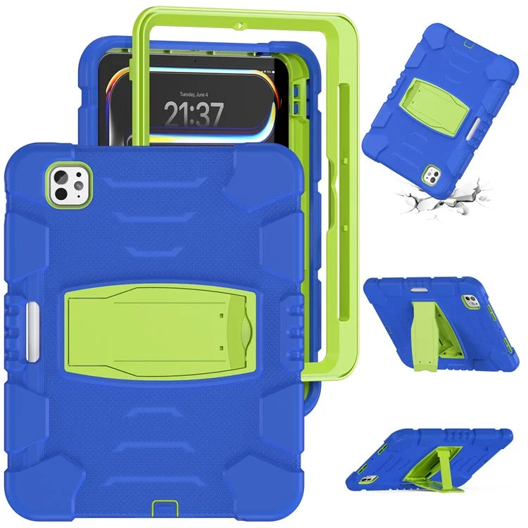For iPad Pro 11 (2024) Case PC+Silicone Tablet Cover with Kickstand